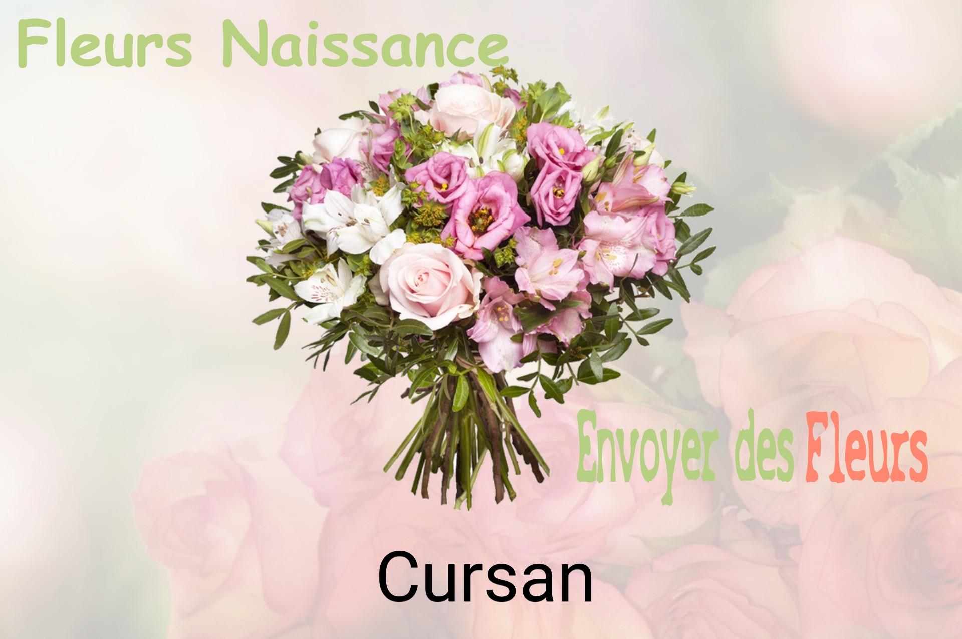Bouquet de fleurs de naissance livré à Cursan