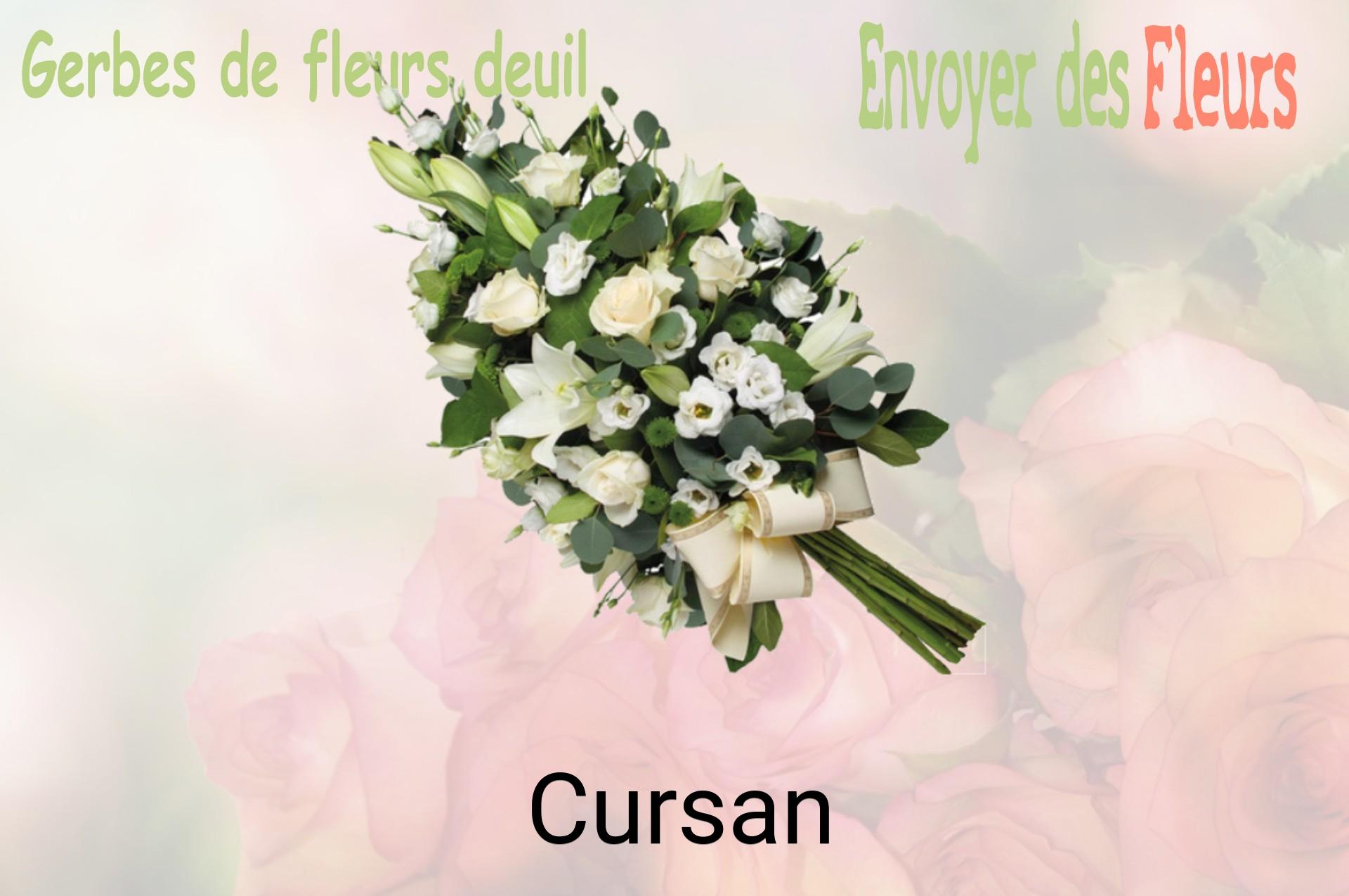 Gerbe de fleurs de deuil livrée à Cursan